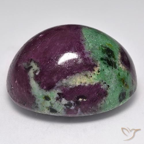 Rubí-Zoisita Multicolor natural de 97.01 ct, Ovalada, Opaco