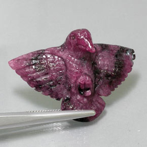 Rubí zoisita multicolor natural de 48,53 ct, forma elegante, opaco