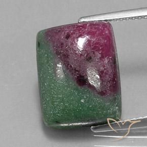 12.24ct Natural Multicolor Rubí-Zoisita, Corte Baguette, Opaco