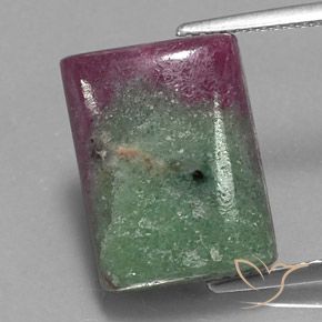 11.43ct Natural Multicolor Rubí-Zoisita, Corte Baguette, Opaco