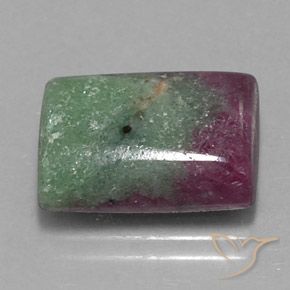 Rubí-Zoisita Multicolor natural de 11.43 ct, Corte Baguette, Opaco