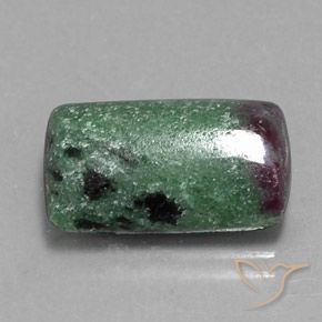 Rubí-Zoisita Multicolor natural de 13.09 ct, Corte Baguette, Opaco