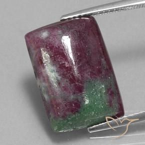 13.01ct Natural Multicolor Rubí-Zoisita, Corte Baguette, Opaco