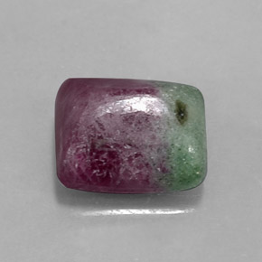Rubí zoisita multicolor natural de 5,41 ct, cuadrado, opaco