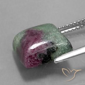 Rubí-Zoisita Multicolor natural de 6.74 ct, Cuadrado, Opaco