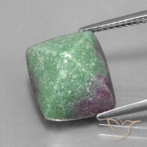 7.76ct Natural Multicolor Rubí-Zoisita, Corte Baguette, Opaco