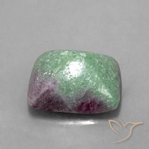 Rubí-Zoisita Multicolor natural de 7.76 ct, Corte Baguette, Opaco
