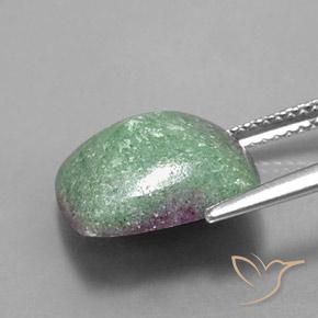Rubí-Zoisita Multicolor natural de 7.76 ct, Corte Baguette, Opaco