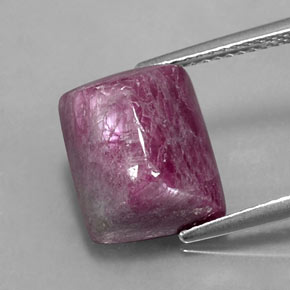 Rubí zoisita multicolor natural de 8,80 ct, baguette, opaco