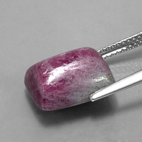 Rubí zoisita multicolor natural de 8,80 ct, baguette, opaco