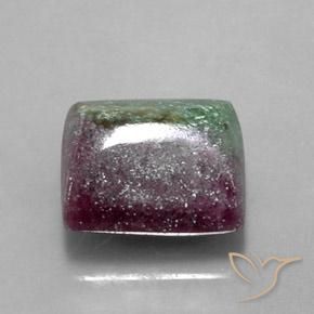 Rubí-Zoisita Multicolor natural de 10.64 ct, Corte Baguette, Opaco