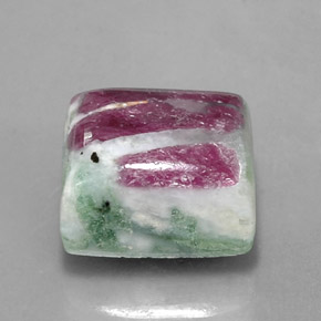 Rubí zoisita multicolor natural de 11,84 ct, baguette, opaco