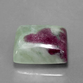 Rubí zoisita multicolor natural de 9,96 ct, baguette, opaco