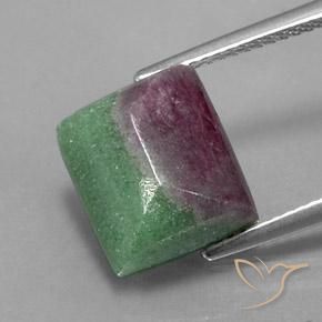8.29ct Natural Multicolor Rubí-Zoisita, Corte Baguette, Opaco
