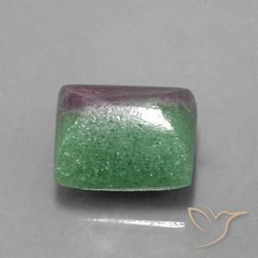 Rubí-Zoisita Multicolor natural de 8.29 ct, Corte Baguette, Opaco