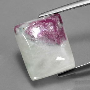 Rubí zoisita multicolor natural de 9,46 ct, baguette, translúcido