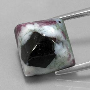 Rubí zoisita multicolor natural de 14,96 ct, cuadrado, opaco