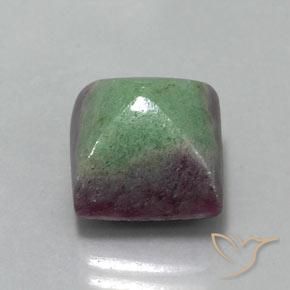 Rubí-Zoisita Multicolor natural de 10.92 ct, Cuadrado, Opaco