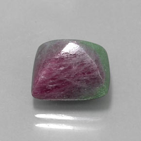 Rubí zoisita multicolor natural de 8,46 ct, cuadrado, opaco