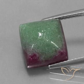 9.91ct Natural Multicolor Rubí-Zoisita, Cuadrado, Opaco