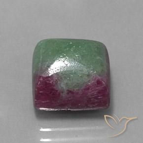 Rubí-Zoisita Multicolor natural de 9.91 ct, Cuadrado, Opaco