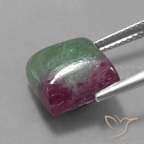 Rubí-Zoisita Multicolor natural de 9.91 ct, Cuadrado, Opaco