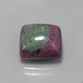 Rubí zoisita multicolor natural de 7,62 ct, cuadrado, opaco