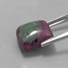 Rubí zoisita multicolor natural de 7,62 ct, cuadrado, opaco