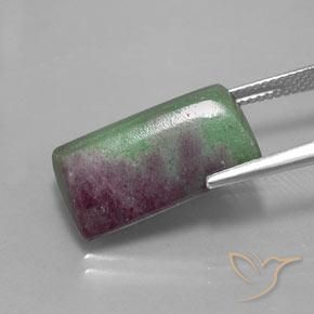 Rubí-Zoisita Multicolor natural de 16.75 ct, Corte Baguette, Opaco