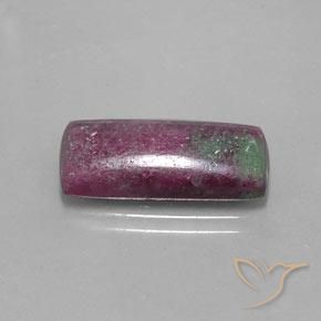 Rubí-Zoisita Multicolor natural de 10.58 ct, Corte Baguette, Opaco