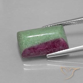 12.20ct Natural Multicolor Rubí-Zoisita, Corte Baguette, Opaco