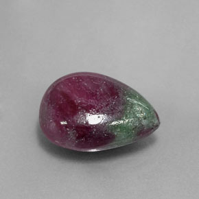 Rubí zoisita multicolor natural de 9,65 ct, en forma de pera, opaco
