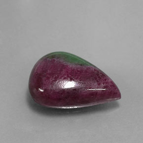 Rubí zoisita multicolor natural de 10,24 ct, en forma de pera, opaco