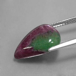 Rubí zoisita multicolor natural de 10,24 ct, en forma de pera, opaco