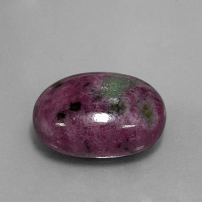 Rubí zoisita multicolor natural de 13,33 ct, corte óvalo, opaco