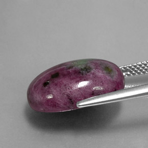Rubí zoisita multicolor natural de 13,33 ct, corte óvalo, opaco