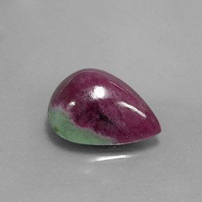 Rubí-Zoisita Multicolor natural de 8.40 ct, En forma de pera, Opaco
