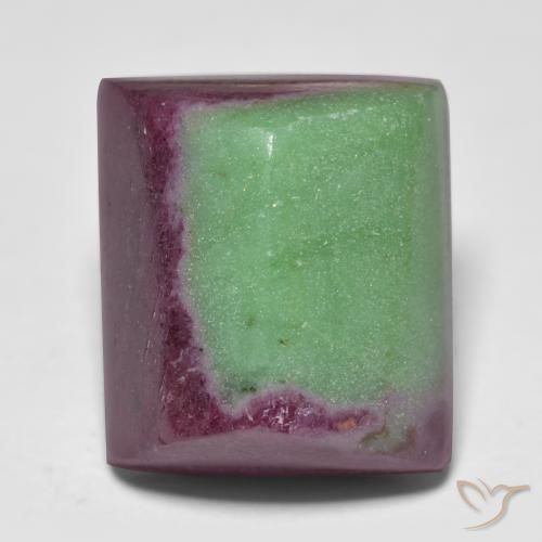 Rubí-Zoisita Multicolor natural de 15.67 ct, Corte Baguette, Opaco