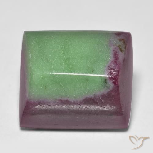 Rubí-Zoisita Multicolor natural de 15.67 ct, Corte Baguette, Opaco