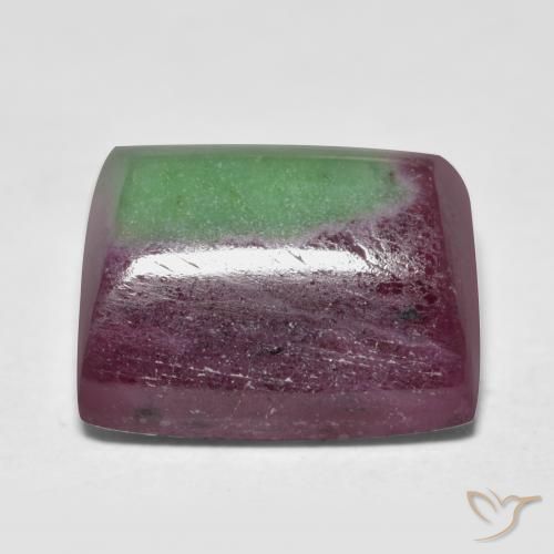 Rubí-Zoisita Multicolor natural de 15.67 ct, Corte Baguette, Opaco