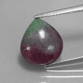 Rubí-Zoisita Multicolor natural de 5.21 ct, En forma de pera, Opaco