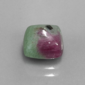 Rubí zoisita multicolor natural de 2,87 ct, cuadrado, opaco