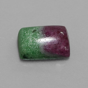 Rubí-Zoisita Multicolor natural de 9.78 ct, Corte Baguette, Opaco
