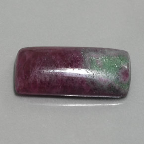 Rubí zoisita multicolor natural de 14,27 ct, baguette, opaco