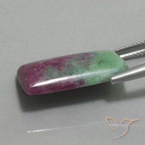 Rubí-Zoisita Multicolor natural de 18.00 ct, Corte Baguette, Opaco