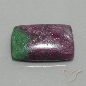 Rubí-Zoisita Multicolor natural de 16.97 ct, Corte Baguette, Opaco