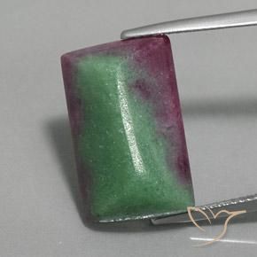 16.86ct Natural Multicolor Rubí-Zoisita, Corte Baguette, Opaco