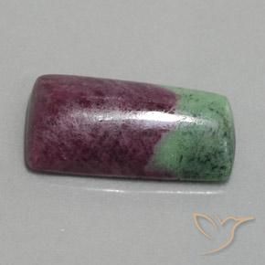 Rubí-Zoisita Multicolor natural de 19.85 ct, Corte Baguette, Opaco