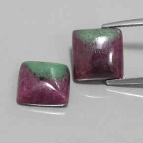 Gemas de rubí zoisita multicolor natural de  ct, cuadrado, opaco