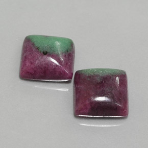 Gemas de rubí zoisita multicolor natural de  ct, cuadrado, opaco
